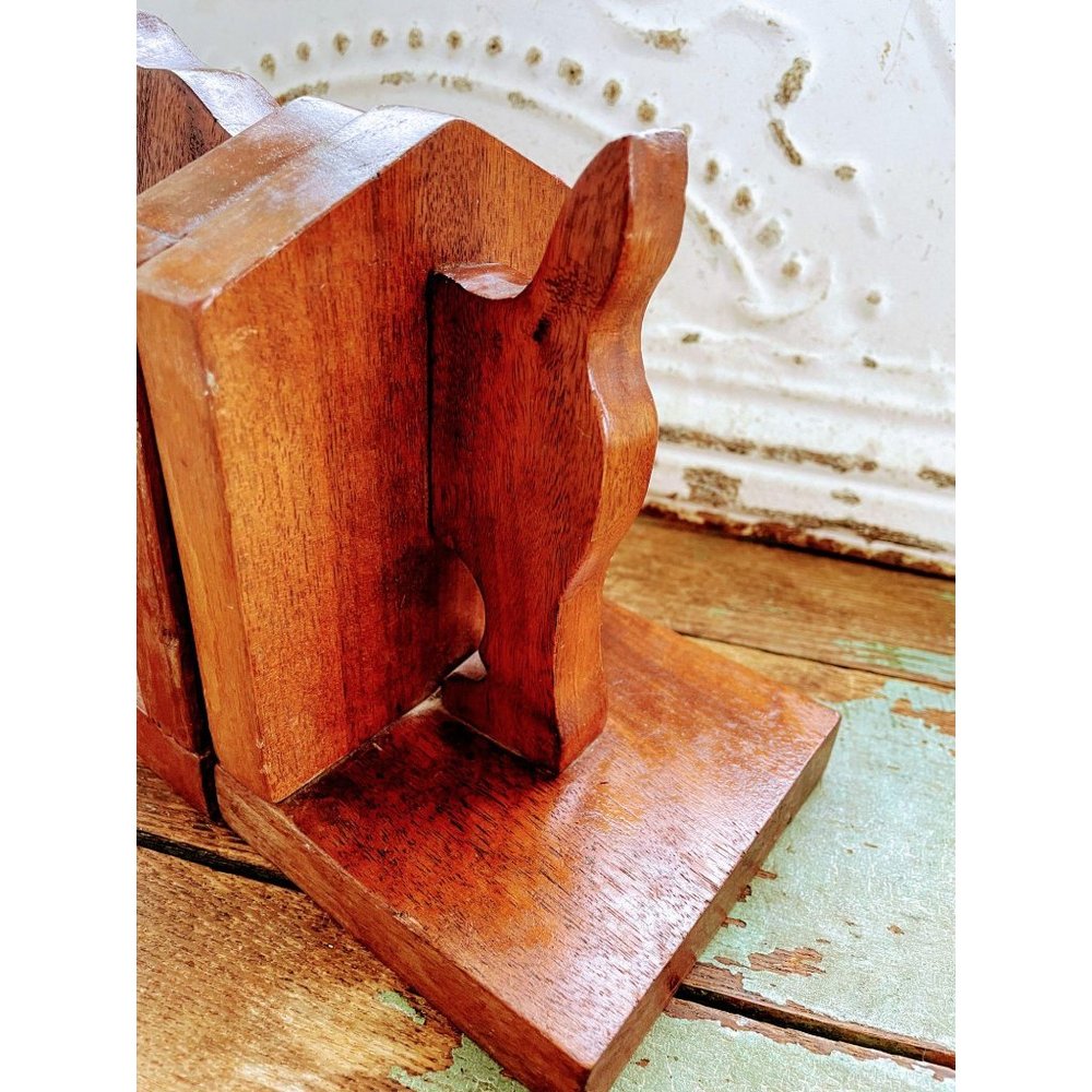 Vintage Art Deco Scotty Dog Wood Bookends - Picture 6 of 9